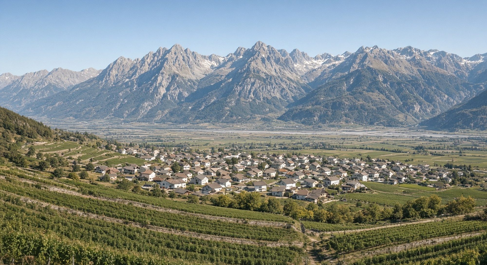 Vignoble de Conthey, Valais, site du Domaine du Clos d'Anzier
